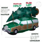 GEMMY - Voiturette de Noël gonflable National Lampoon's Christmas Vacation avec sapin et LED - 147 cm x 244 cm-Se dégonfle pour un rangement facile