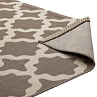 Modway - Cerelia Treillis marocains intérieurs et extérieurs Tapis de 5 pi l x 8 pi L - Beige clair et beige foncé-Haute densité / Tissé à la machine