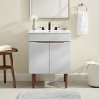 Modway - Harvest Vanette de salle de bain - Gris blanc-Style moderne du milieu du siècle
