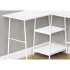 Monarch Specialties - 7596 Bureau 48 po L - Dessus Blanc De Coin/Metal Blanc-Idéal pour les plus petits espaces de travail nécessitant du rangement, ce bureau à 3 niveaux ouverts. Finition sur tous les côtés pour un placement polyvalent dans votre bureau à domicile