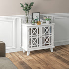 HOMCOM - Armoire de rangement 31 po L avec portes ajourées et étagère - blanc-Fabriqué en MDF peint pour une structure solide et résistante à l'eau 