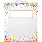 Ashley Productions - Sac de rangement/sac à livres à suspendre avec motif de confettis - 28 x 40 cm - Paquet de 12-Sac en plastique transparent avec poignée robuste à fermeture par pression