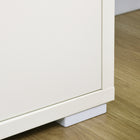 HOMCOM - Buffet 55,1 po L, armoire de rangement, blanc-Les panneaux de particules épais sont recouverts de mélamine pour plus de robustesse et un nettoyage facile 