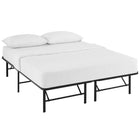 Modway - Horizon Acier inoxydable Cadre de lit queen-lit, Brown-Cadre de lit à plateforme moderne