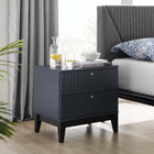 Modway - Dakota Table de chevet, Bleu-Construction en MDF et en caoutchouc