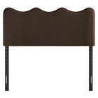 Modway - Athena Velours de performance résistant aux taches Tête de lit Queen size, Marron chocolat-Quatre positions de montage ajustables