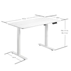 Ezywork - Bureau assis-debout électrique - 48" x 24" - Blanc-Capacité de poids : 154 livres