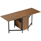 HOMCOM - table à manger pliante à abattants 67 po avec étagères de rangement pour 4 - brun-Un choix peu encombrant pour une petite cuisine ou salle à manger