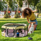 PawHut - Hexagon Fabric Portable & Foldable Pet Playpen-Filet latéral pour distributeur d'eau pour animaux et sacs de rangement pour objets personnels