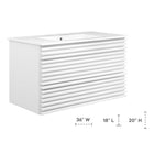Modway - Render Support mural de 36" Vanette de salle de bain - Blanc blanc-Conception murale