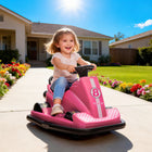 Qaba - Voiture tamponneuse électrique 6V pour enfants avec rotation à 360 degrés et double moteur - rose-Les bords en caoutchouc du pare-chocs absorbent les chocs, protégeant les enfants et l’environnement 