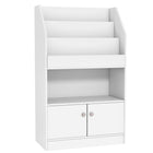 Qaba - Organisateur de rangement pour jouets, étagère pour livres pour enfants, chambre, crèche - blanc-Grand espace de rangement pour jouets, livres et objets de collection  
