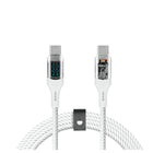 LOGiiX - Piston Connect Cristal 3M 100W - Blanc-Câble USB Type-C transparent de 1,5m, 100W, avec affichage numérique