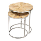 Zuo - Bari Tables gigognes - Naturel - Ensemble de 2-Bois de manguier recyclé au style authentique et écoresponsable