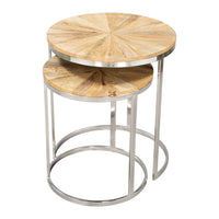 Zuo - Bari Tables gigognes - Naturel - Ensemble de 2-Bois de manguier recyclé au style authentique et écoresponsable