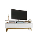 Manhattan Comfort - Meuble TV Yonkers 70,86 po style Mid-Century Modern - Blanc-Assemblage à domicile requis Tout le matériel inclus