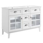 Modway - Isle Double 48" Armoire à coiffeuse de salle de bain - Blanc blanc-Style côtier contemporain
