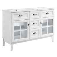 Modway - Isle Double 48" Armoire à coiffeuse de salle de bain - Blanc blanc-Style côtier contemporain