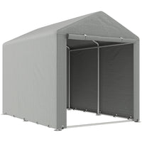 Outsunny abri portable 5,2 pi x 7,2 pi - gris clair-Peut accueillir facilement 3 vélos, une moto ou des outils de jardinage  
