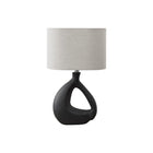 Monarch Specialties - Luminaire - 23 po H Lampe De Table - Résine Noire - Abat-Jour Gris - Contemporain - Moderne-Une lampe de table de 23 pouces avec une base unique et élégante en résine noire avec une finition texturée de type poreux et une forme organique, surmontée d'un abat-jour chic en tissu gris, servant de pièce d'accent élégante pour éclairer un salon, une chambre ou un bureau contemporains