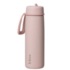 b.box - Bouteille isotherme à couvercle rabattable - 690 ml - Blush Crush-Couvercle rabattable pour boire librement avec paille en acier inoxydable