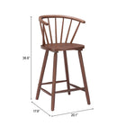 Zuo - Stenger Tabouret de comptoir - Noyer - Ensemble de 2-7