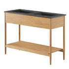 Modway - Zaire 48" Meuble de salle de bain à double lavabo - Noir naturel-Placage de grains de bois