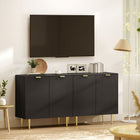 HOMCOM - Buffet 31,5 po L - noir-Pieds métalliques surélevés facilitant le nettoyage 