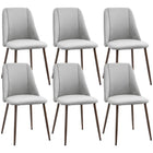 HOMCOM - Chaises de salle à manger avec revêtement toucher velours - gris - lot de 6-Emballé par lot de 6, à utiliser pour s’asseoir lors du dîner, des conversations, et plus encore