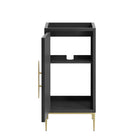 Modway - Awaken 18" Armoire à coiffeuse de salle de bain - Noir-Rangement spacieux