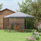 PawHut - poulailler 13,1 pi x 11,4 pi avec couverture pour jardin extérieur-La conception hexagonale de la toiture évite le problème courant de l'accumulation d'eau 