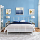 Modway - Estate Lit King, Blanc-Cadre robuste en acier revêtu de poudre
