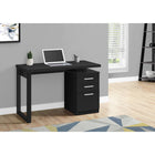 Monarch Specialties - 7691 Bureau 48 po L - Noir Orientation Gauche Ou Droite-La configuration réversible permet d'installer le bloc-tiroirs avec 2 petits tiroirs et 1 grand tiroir pour dossiers suspendus de format lettre ou légal à gauche ou à droite