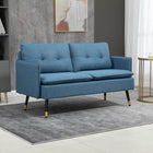 HOMCOM - Canapé 55 po loveseat avec dossier capitonné à boutons - bleu-Le capitonnage à boutons sur le coussin du dossier ajoute une touche de luxe à votre intérieur 