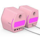 Hecate by Edifier - G2000 Enceintes stéréo de jeu multi-entrées Bluetooth avec lumières RGB - Rose-Total RMS: 8W + 8W (16W)