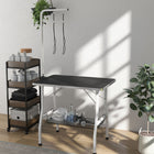 PawHut - Table de Toilettage pour Chien avec Bras Réglable - Noir-Les pieds de table pliables facilitent le rangement et le transport