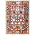 Modway - Entourage Jessa Treillis floraux vintage vieillis Tapis de 5 pi l x 8 pi L - Ivoire Bleu Orange Jaune Rouge-Tapis vintage en treillis floraux vieillis