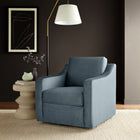 Modway - Liora Performance Velvet Fauteuil - Cadet Blue-Accoudoirs courbés