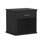 Manhattan Comfort - Table de nuit traditionnelle Clifford à 1 tiroir - Noir-Bords arrondis : des contours doux ajoutent un attrait visuel et un aspect lisse et soigné