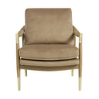 Modway - Langford Performance Velvet Fauteuil d’accent - Noyer taupe-Assemblée requise