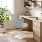 Modway - Lippa Salle à manger pivotante Rembourré Fauteuil - Blanc gris clair-Légèrement penché en arrière