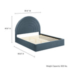 Modway - Solana Arqué Performance Velvet Lit de plateforme complet, Cadet Blue-8