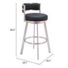 Zuo - Gimsby Tabouret de bar pivotant - Noir-6