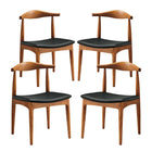 Modway - Tracy Chaises de salle à manger Ensemble de 4 - Noir-Couture fine