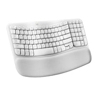 Logitech - Wave Keys clavier ergonomique sans fil, repose-poignets rembourré - Blanc-Une vague de confort: augmentez votre confort avec le clavier Wave Keys: le clavier ergonomique sans fil conçu pour vous permettre de travailler plus facilement