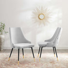 Modway - Adorn Performance Velvet Fauteuil d’appoint de salle à manger Ensemble de 2 - Gris clair-Rembourrage en velours polyester Performance