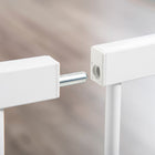 PawHut - Barrière pour animaux extra large 30"-52" avec petite porte - 30"L - Blanc-Équipée d’une petite porte, pratique pour le passage des animaux de compagnie