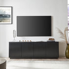 Hudson&Canal - Meuble TV Hanson pour téléviseurs jusqu'à 75" - Grain noir-Caractéristiques assemblage facile
