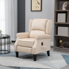 HOMCOM - Fauteuil de massage inclinable avec repose-pieds - beige-Le doux suédine synthétique est confortable et respirant 