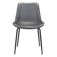 Zuo - Byron Chaise de salle à manger - Gris - Ensemble de 2-Confort moelleux et matériaux durables